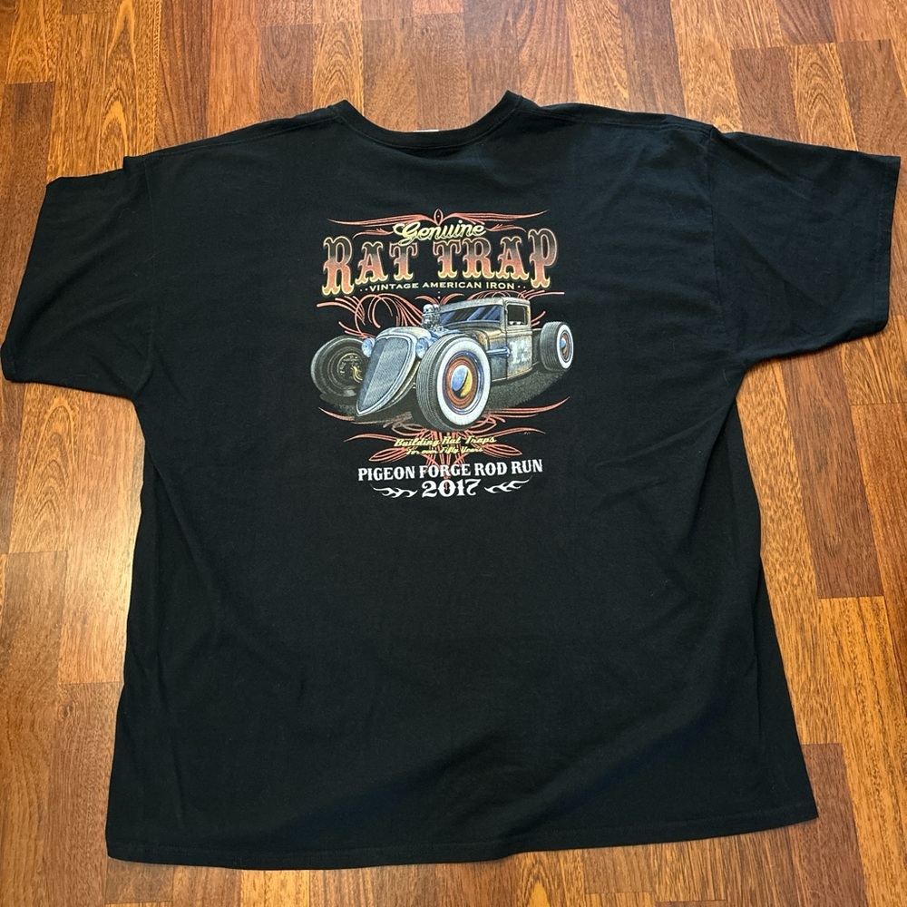 Pigeon Forge Rat Rod Run 2017 Black Racing Graphic Tshirt Size 3XL